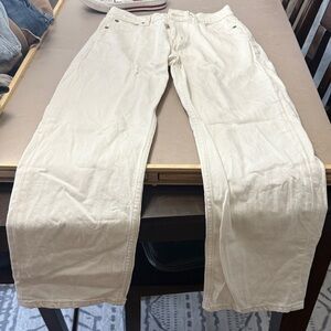 Aeropostale High Rise Baggy Pants - Cream